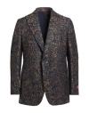 Isaia Man Blazer Navy Size 48 Wool, Silk, Cotton In Blue