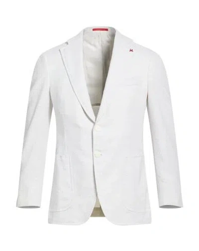Isaia Man Blazer Off White Size 46 Cotton, Wool, Polyamide, Elastane