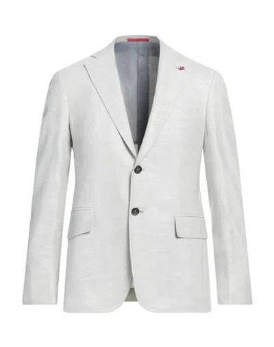 Isaia Man Blazer Off White Size 46 Wool, Linen, Polyamide, Elastane