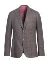 Isaia Man Blazer Plum Size 50 Wool, Silk, Linen, Cashmere In Purple