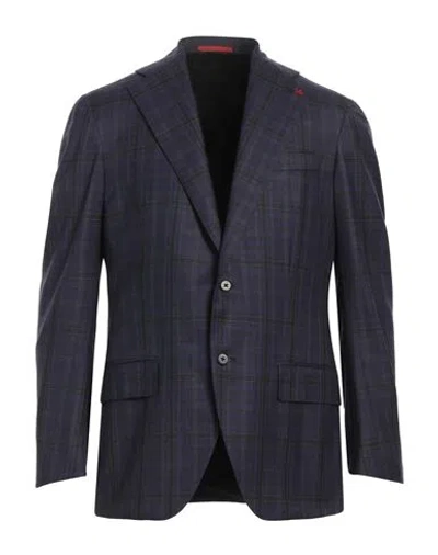 Isaia Man Blazer Purple Size 46 Wool