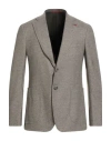 Isaia Man Blazer Sage Green Size 46 Wool In Brown