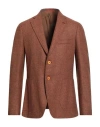 Isaia Man Blazer Tan Size 46 Wool, Cashmere In Brown
