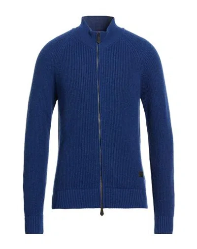 Isaia Man Cardigan Bright Blue Size Xxl Cashmere