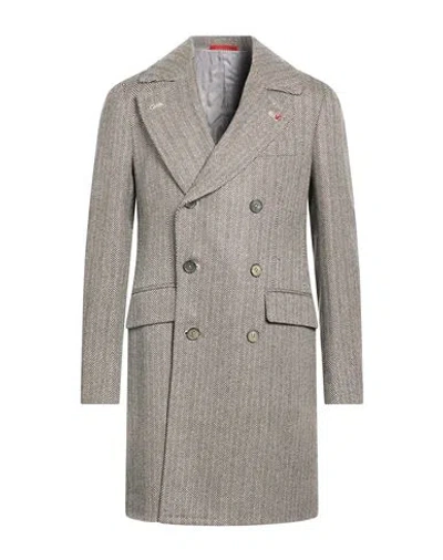 Isaia Man Coat Black Size 44 Cashmere In Gray
