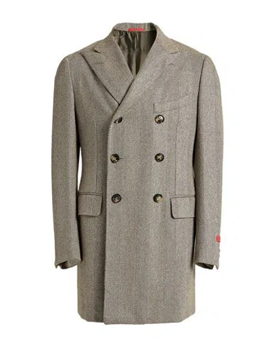 Isaia Man Coat Brown Size 42 Wool