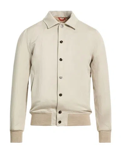 Isaia Man Jacket Beige Size 44 Linen, Silk, Cashmere In Neutral