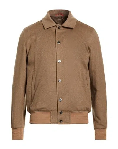 Isaia Man Jacket Brown Size 48 Cashmere