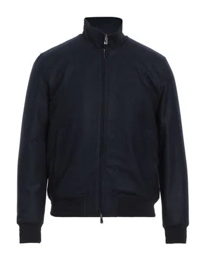 Isaia Man Jacket Navy Blue Size 42 Wool