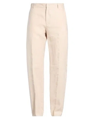 Isaia Man Pants Beige Size 32 Linen In Neutral