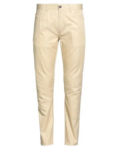 Isaia Man Pants Beige Size 38 Cotton In Gray