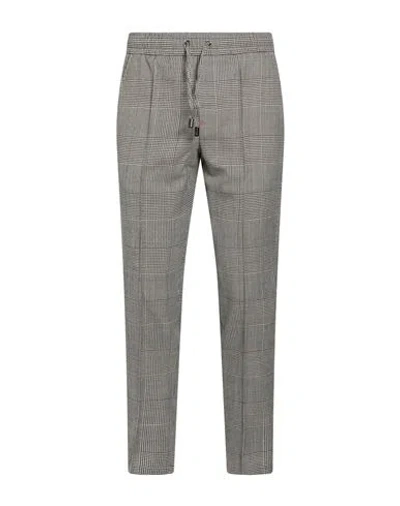 Isaia Man Pants Black Size 36 Virgin Wool In Gray