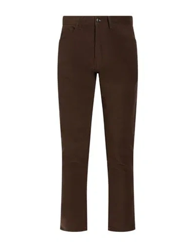 Isaia Man Pants Brown Size 30 Cotton In Multi