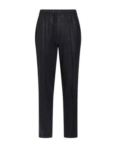 Isaia Man Pants Charcoal Size 36 Virgin Wool In Blue