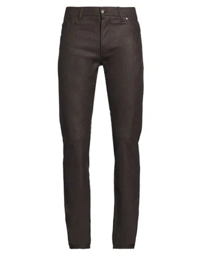 Isaia Man Pants Dark Brown Size 40 Wool