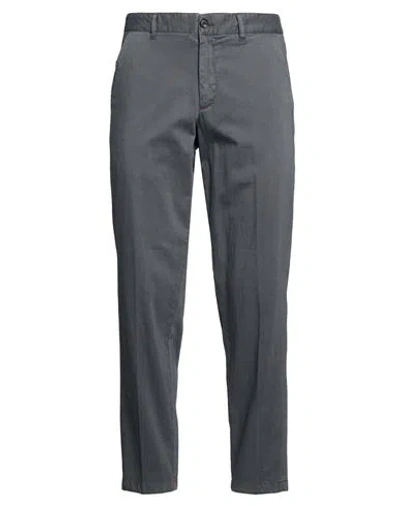 Isaia Man Pants Lead Size 38 Cotton, Cashmere, Elastane In Gray