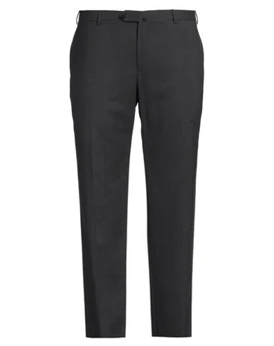 Isaia Man Pants Lead Size 40 Wool In Black
