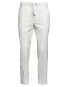 Isaia Man Pants Light Grey Size 34 Wool, Cotton, Elastane In White