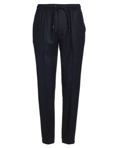 Isaia Man Pants Midnight Blue Size 38 Wool In Blue