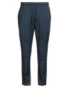 Isaia Man Pants Midnight Blue Size 44 Wool, Cotton, Elastane In Blue