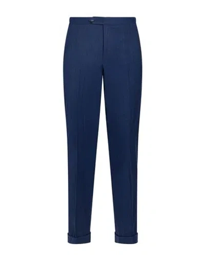 Isaia Man Pants Navy Size 30 Virgin Wool In Blue
