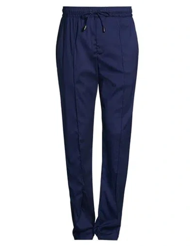 Isaia Man Pants Navy Size 38 Wool, Silk, Elastane In Blue