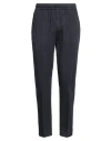 Isaia Man Pants Navy Size 40 Cotton, Elastane In Navy