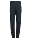 Isaia Man Pants Navy Size 40 Wool, Elastane In Blue