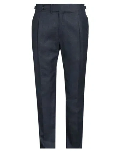 Isaia Man Pants Midnight Blue Size 38 Wool In Charcoal