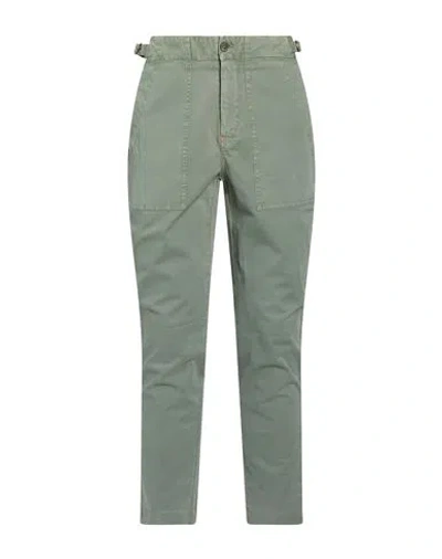 Isaia Man Pants Sage Green Size 30 Cotton, Elastane