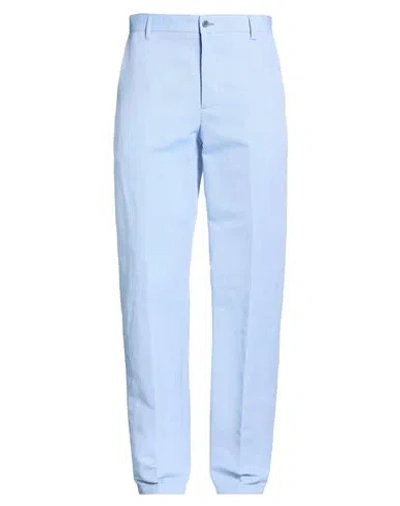 Isaia Man Pants Sky Blue Size 40 Cotton, Linen