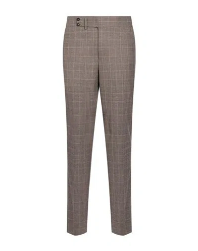 Isaia Man Pants Taupe Size 34 Virgin Wool, Elastane In Gray