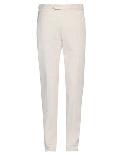 Isaia Man Pants White Size 44 Cotton, Wool, Elastane