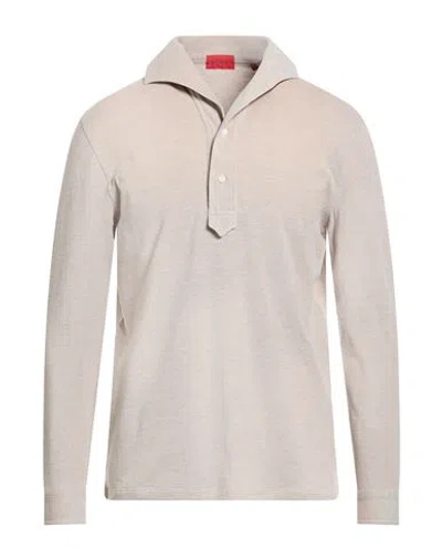 Isaia Man Polo Shirt Beige Size 3xl Cotton In Sand