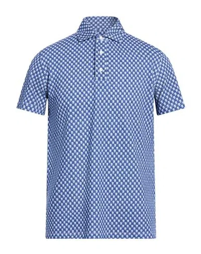 Isaia Man Polo Shirt Blue Size 3xl Cotton