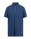 Isaia Man Polo Shirt Midnight Blue Size Xxl Cotton In Blue