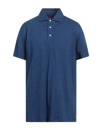ISAIA ISAIA MAN POLO SHIRT BLUE SIZE XXL COTTON