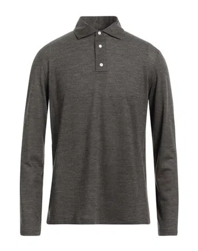 ISAIA ISAIA MAN POLO SHIRT BROWN SIZE XL WOOL