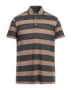 Isaia Man Polo Shirt Camel Size Xl Wool In Beige