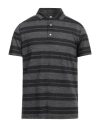 Isaia Man Polo Shirt Charcoal Size Xl Cotton In Grey
