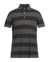 Isaia Man Polo Shirt Dark Brown Size Xxl Wool, Cotton