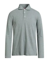 Isaia Man Polo Shirt Green Size Xl Cotton, Wool, Cashmere In Burgundy