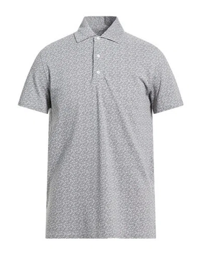 Isaia Man Polo Shirt Grey Size 3xl Cotton In Gray