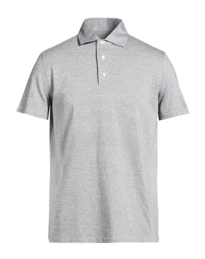Isaia Man Polo Shirt Grey Size 3xl Cotton In Gray