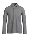 Isaia Man Polo Shirt Grey Size Xl Wool In Gray
