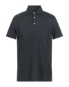 Isaia Man Polo Shirt Lead Size Xl Cotton In Grey