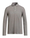 Isaia Man Polo Shirt Light Grey Size Xxl Cotton, Wool, Cashmere In Gray