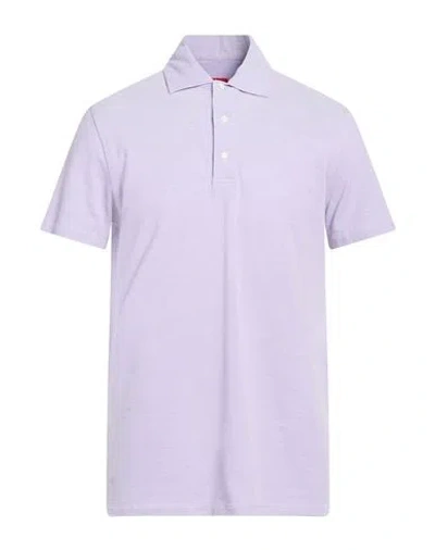 Isaia Man Polo Shirt Lilac Size 3xl Cotton In Purple