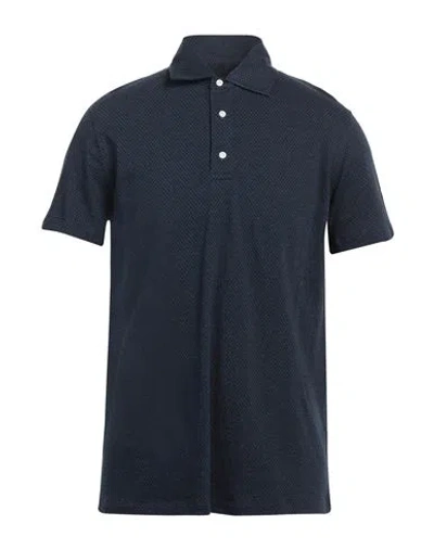 Isaia Man Polo Shirt Midnight Blue Size Xxl Cotton