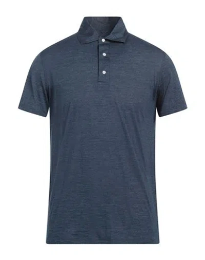 Isaia Man Polo Shirt Midnight Blue Size Xxl Cotton